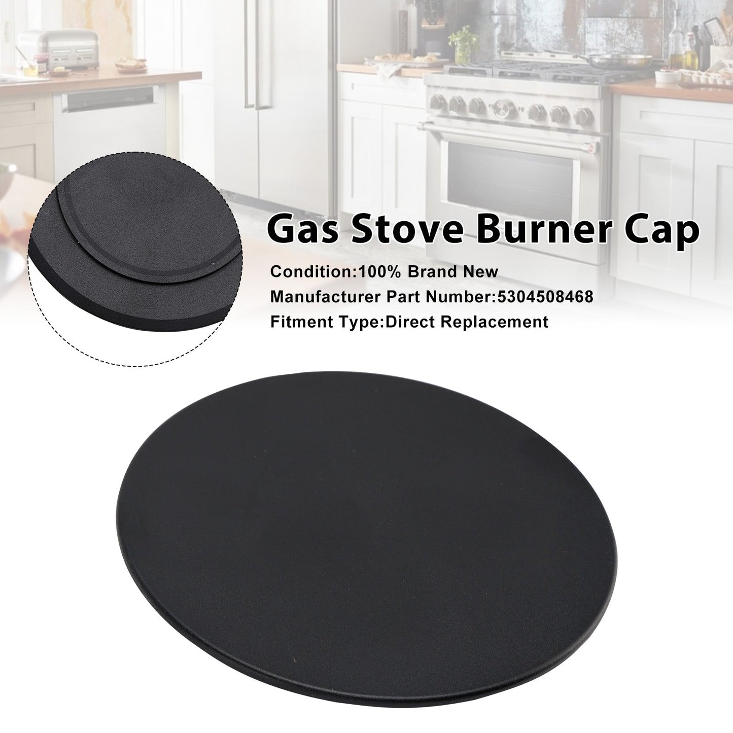 Tappo bruciatore per piano cottura a gas 5304508468, compatibile con Frigidaire.
