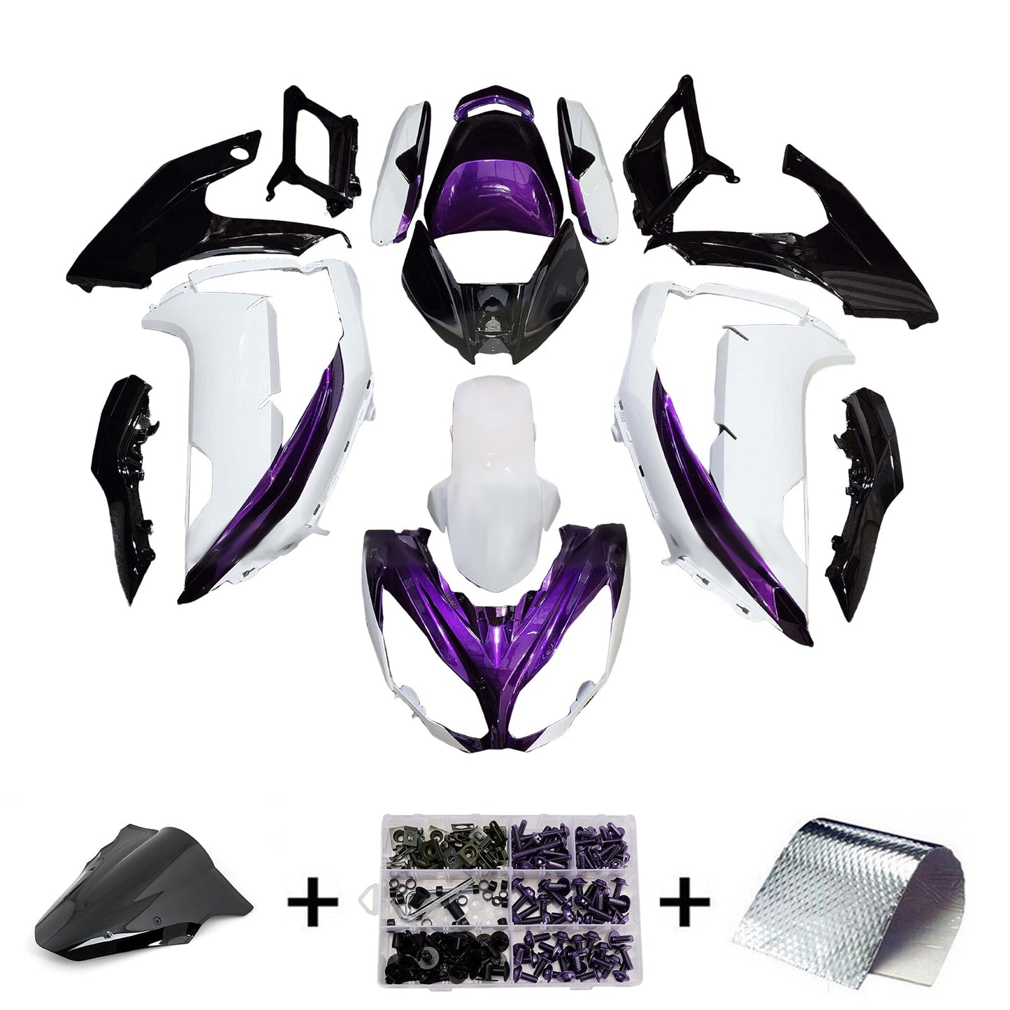 Kit carenatura iniezione in plastica ABS adatto per Kawasaki ER-6F Ninja650 2012-2016