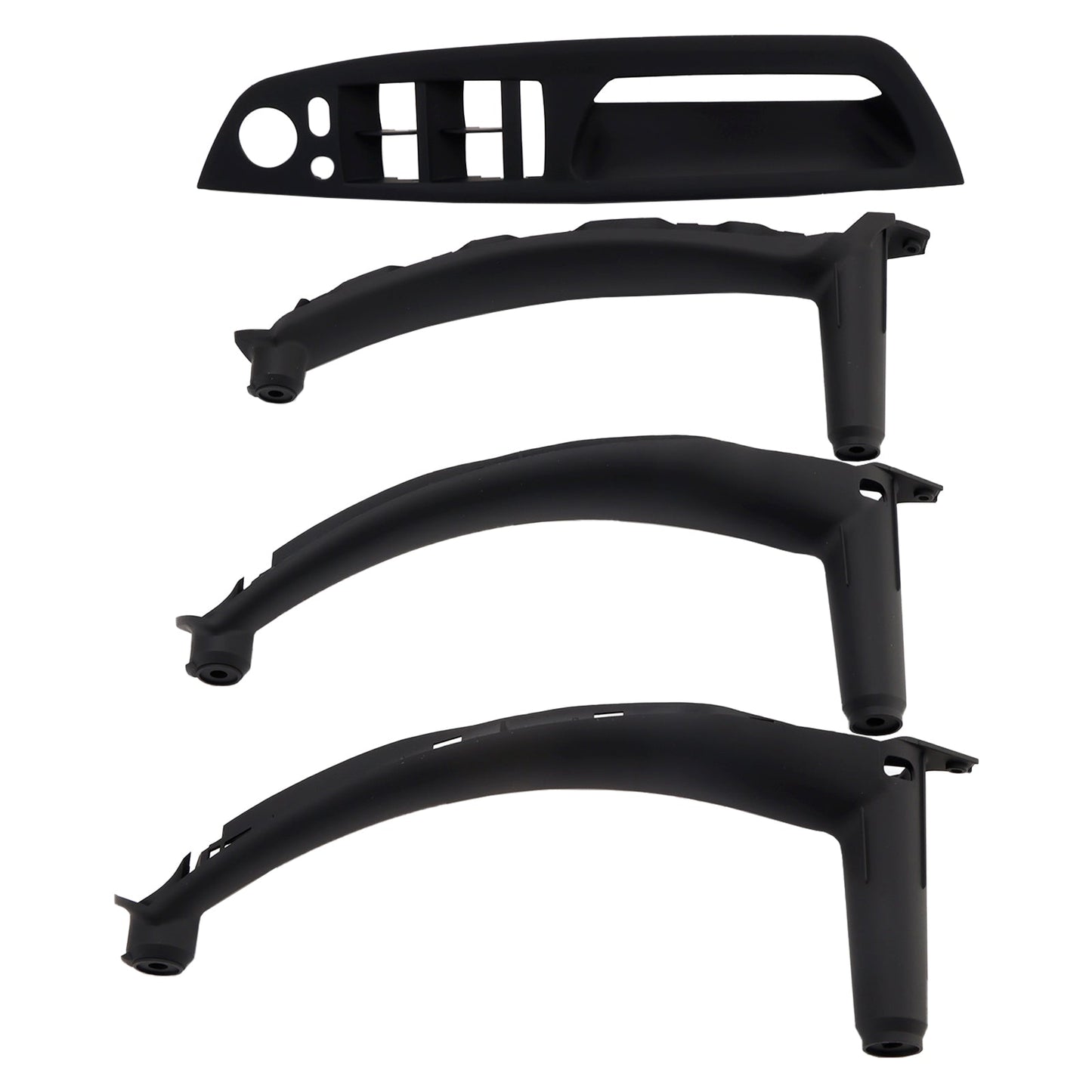 4 pezzi di rivestimento per maniglia interna della portiera nera per BMW E70 X5 E71 X6 07-14