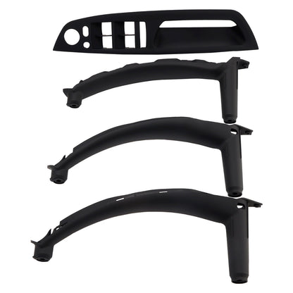 4 pezzi di rivestimento per maniglia interna della portiera nera per BMW E70 X5 E71 X6 07-14