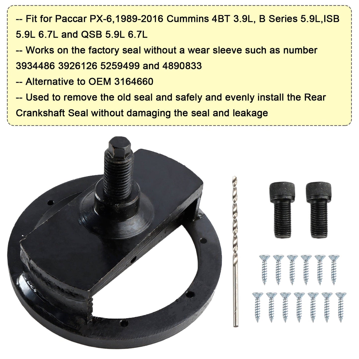 Strumento di rimozione e installazione del paraolio del'albero motore anteriore e posteriore Cummins 3.9L 5.9L 6.7L 1989-2016