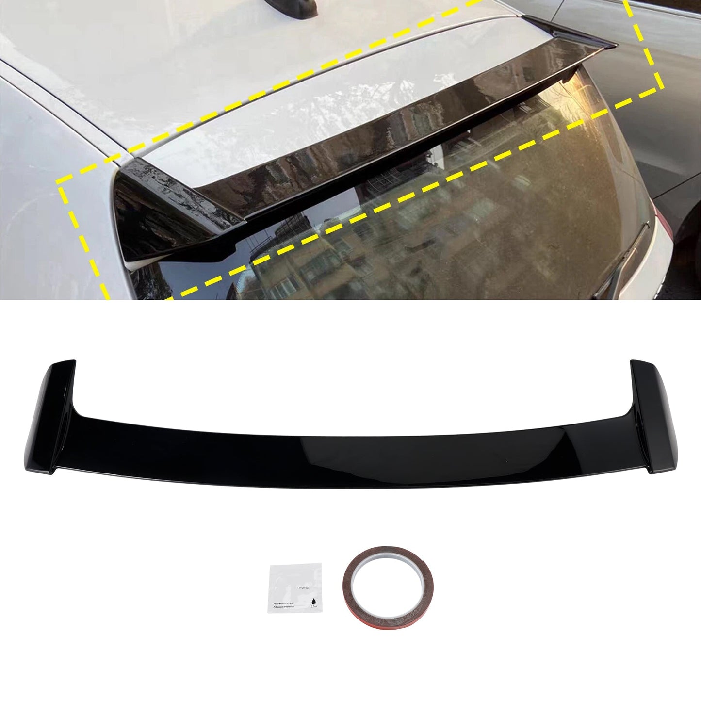 Spoiler posteriore per tetto e ala del bagagliaio, colore nero lucido, per BMW Serie 1 E81 E87 2004-2011