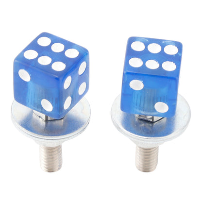 2x bulloni per targa DICE personalizzati, in plastica blu, per motocicletta, chopper e bobber