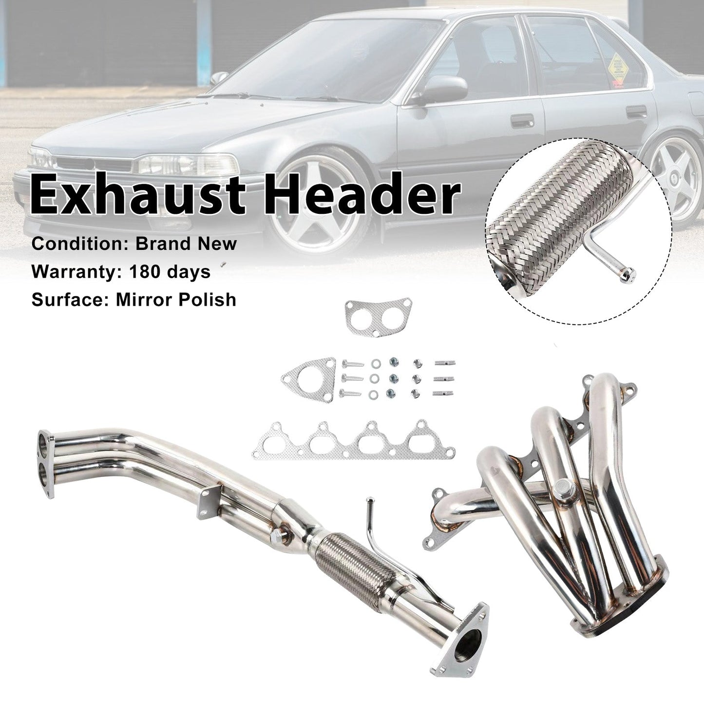 Collettore di scarico Testata Fit Honda Accord 2.2L 1990-1993 4-2-1 Tri-Y