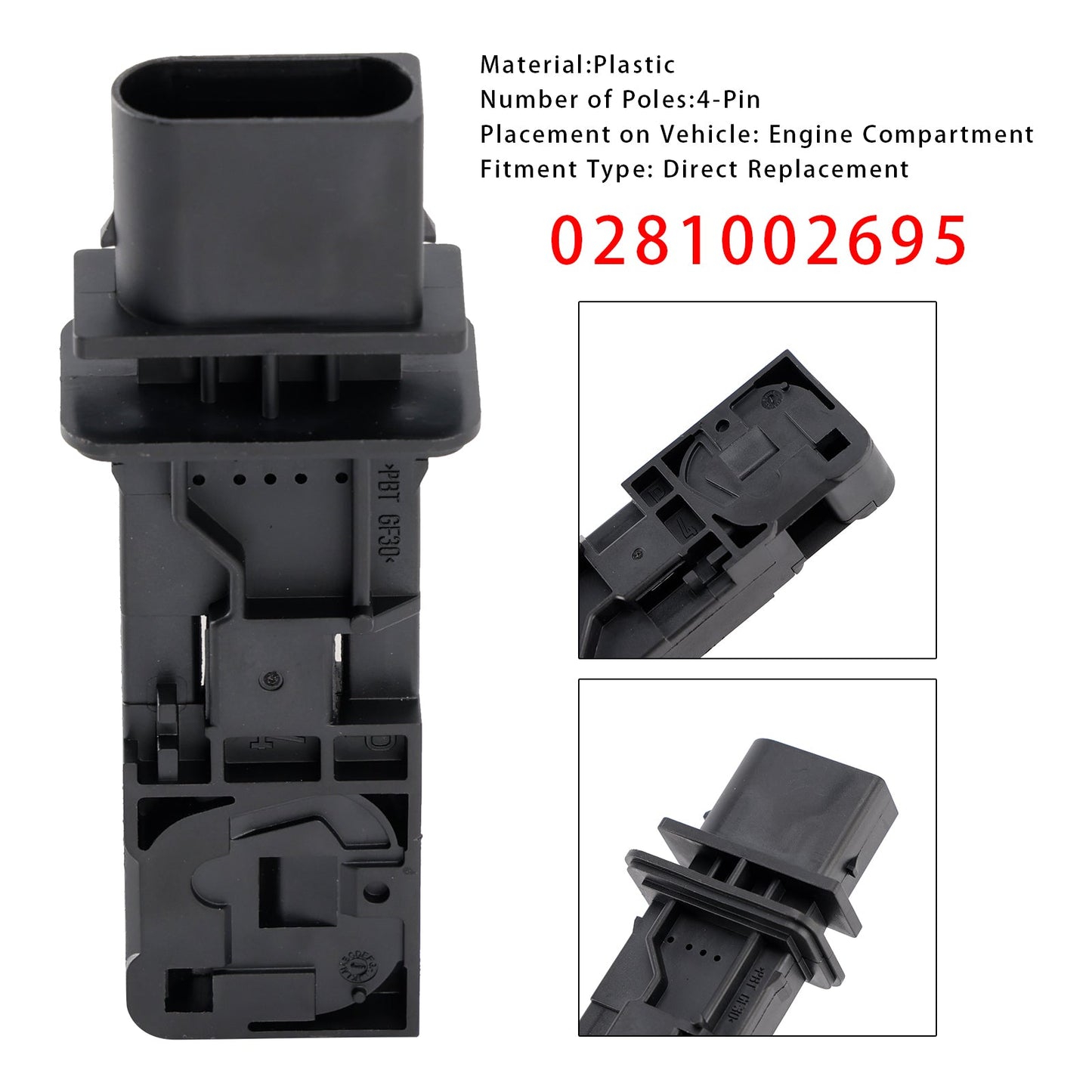 Sensore del misuratore di portata d'aria di massa per Mercedes E350 ML350 E320 R320 0281002695