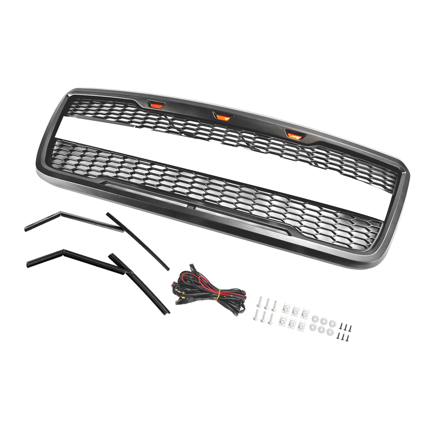 Per Ford F-150 2004 2005 2006 2007 2008 Style Raptor Griglia del cofano anteriore in rete sostitutiva con LED
