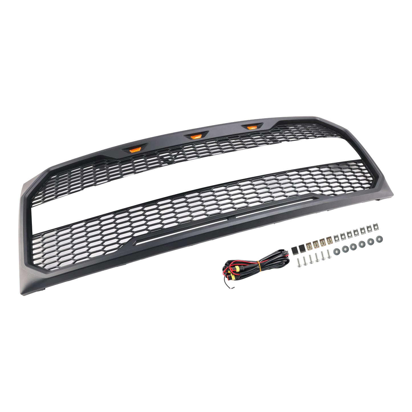 Grill per paraurti anteriore in stile Raptor con LED per Ford F150 2009-2014 Nero