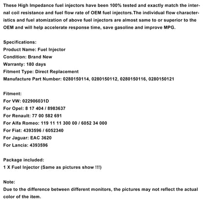 1 pz Iniettore carburante 0280150114 Adatto a VW Adatto a Opel Adatto a Renault Adatto a Alfa Romeo