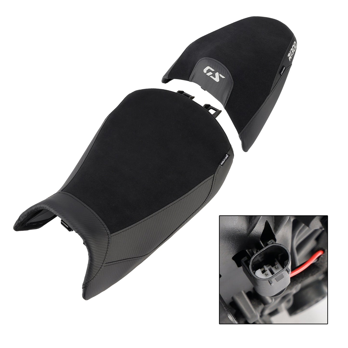2024-2025 Per BMW R1300GS R 1300 GS Parte anteriore inferiore con sedile posteriore conducente passeggero nero