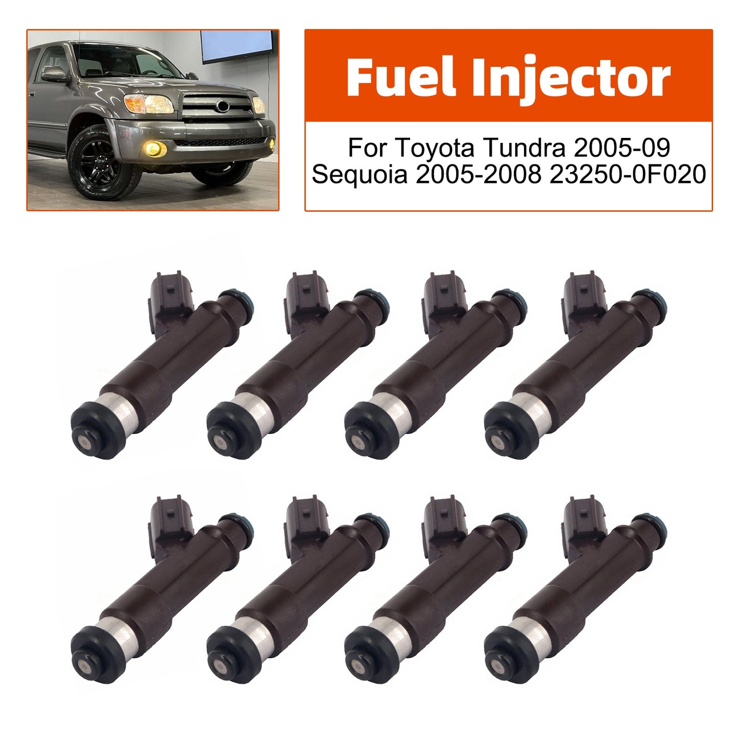 8 iniettori di carburante per Toyota Tundra 2005-09 e Sequoia 2005-2008 23250-0F020
