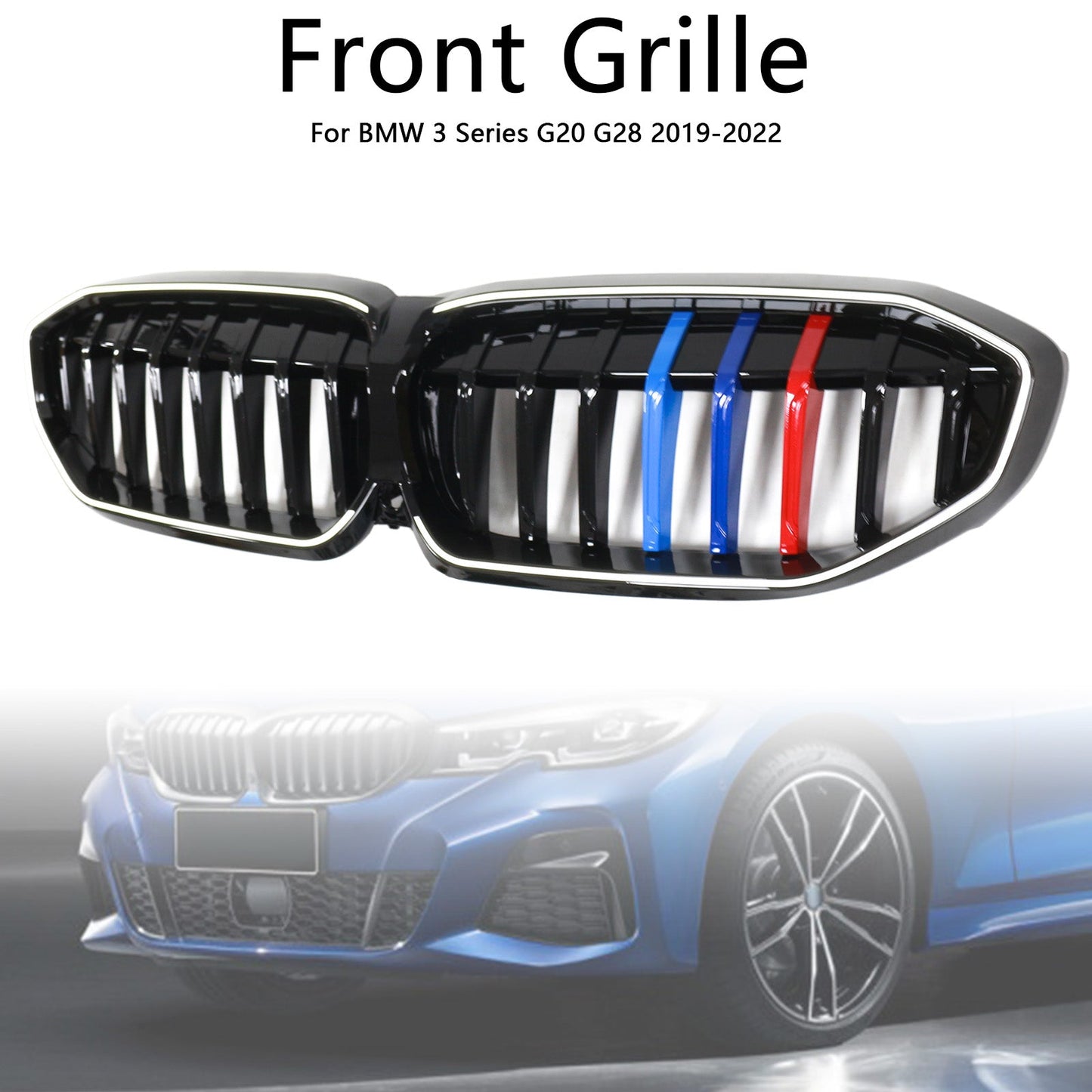 Griglia a rene nera stile M per BMW Serie 3 G20 2019-2022 51138072085