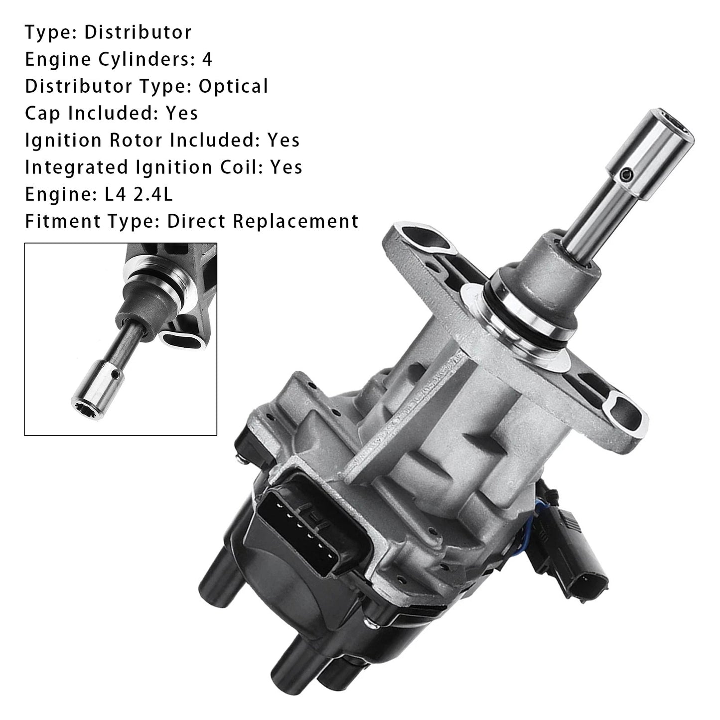 1998-2004 Nissan Frontier L4 2.4L Benzina con tappo e rotore Distributore di accensione con tappo e rotore 221003S500 8458421