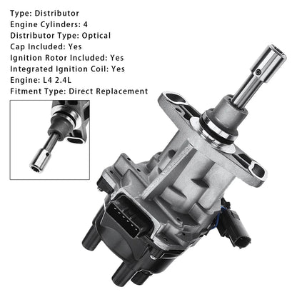 2005-2010 Nissan Pickup L4 2.4L Benzina con tappo e rotore Distributore di accensione con tappo e rotore 221003S500 8458421