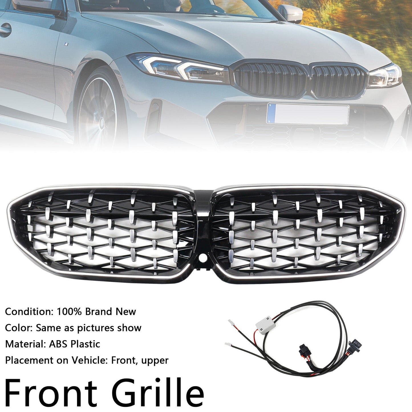 Griglia a doppio rene con diamante cromato BMW Serie 3 G20 2019-2022 51138072085