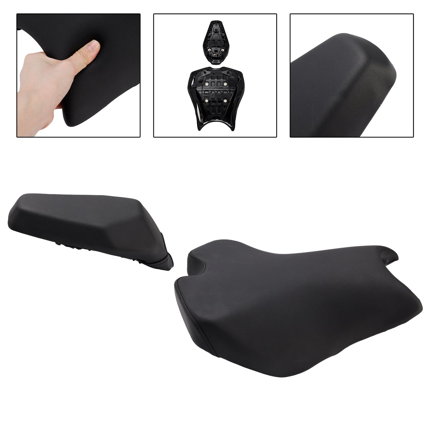Kit sella passeggero anteriore e posteriore rinforzata per Kawasaki Ninja Z900 2025, colore nero.