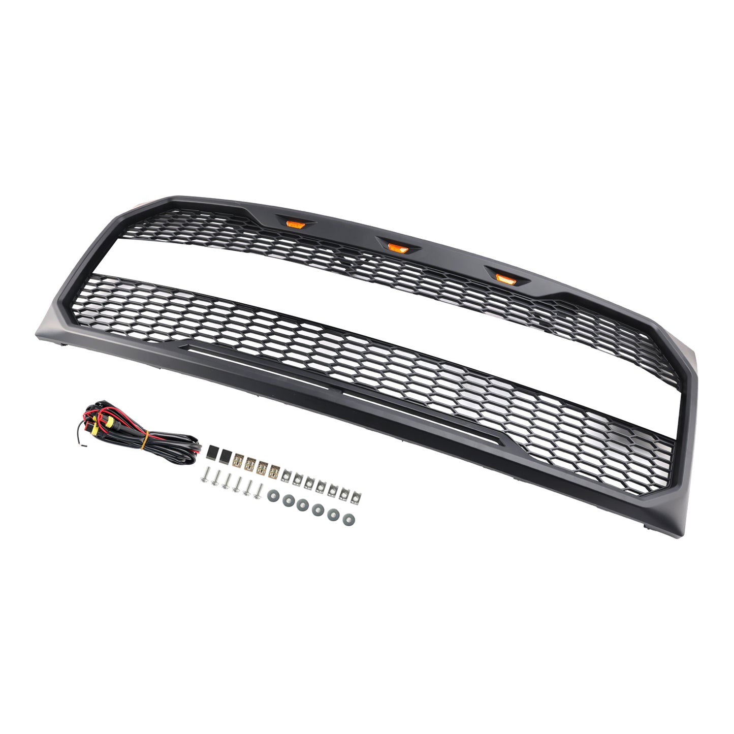 Grill per paraurti anteriore in stile Raptor con LED per Ford F150 2009-2014 Nero