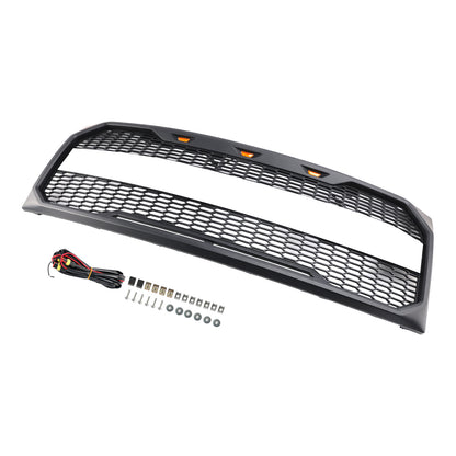 Grill per paraurti anteriore in stile Raptor con LED per Ford F150 2009-2014 Nero