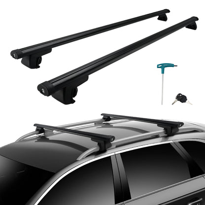 Barre trasversali portapacchi universali in alluminio da 135 cm per auto, con chiusura a chiave.