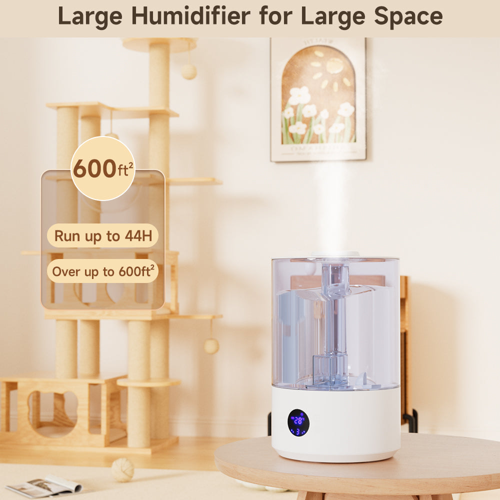 Umidificatore per camera grande (7,8L), con sterilizzazione UV, diffusore di oli essenziali
