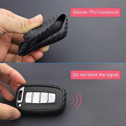 Custodia in pelle e silicone per chiave auto con fibbia per Hyundai e Smart (vecchie e vecchie)