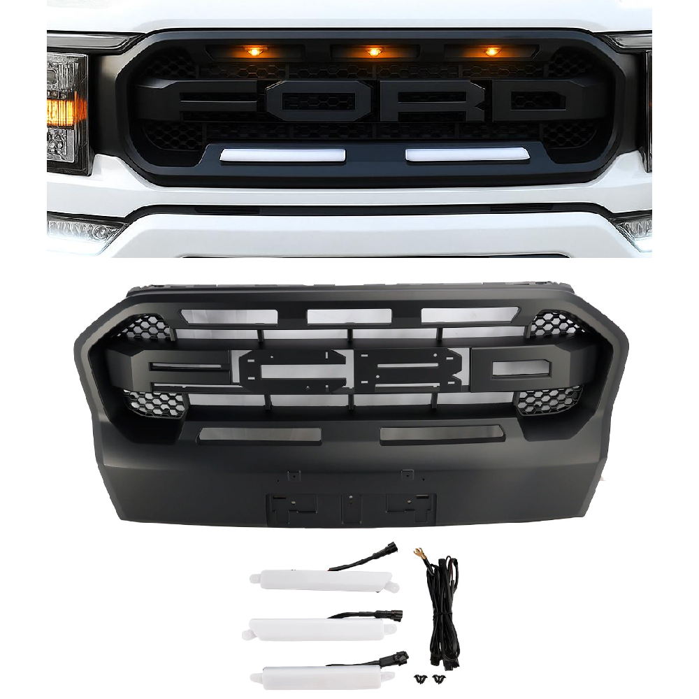 Per Ford Ranger 2019-2023 T8 Ranger Grilla per paraurti anteriore in stile Raptor Nero