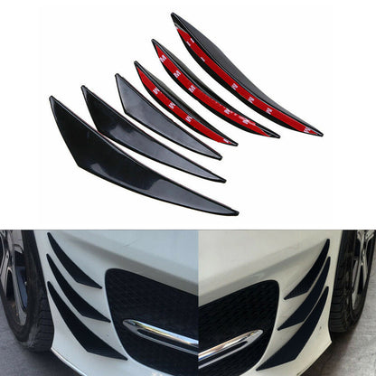 6pcs Universal Gloss Black Car/Auto Paraurti anteriore Pinne Spoiler Canards Refit