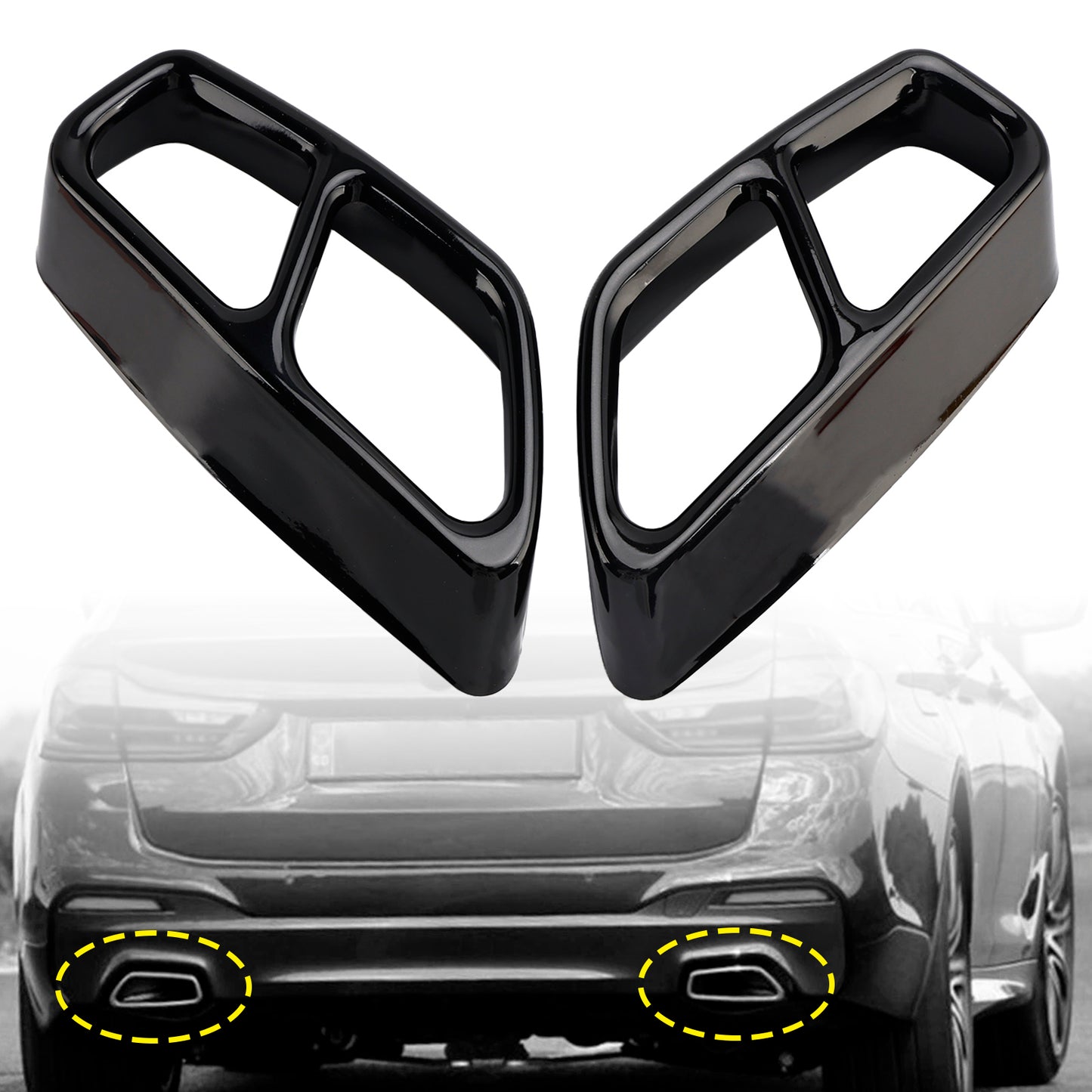 2x copertura del tubo della punta dell'ammortizzatore di scarico per BMW 5 G30 G31 2018-2022