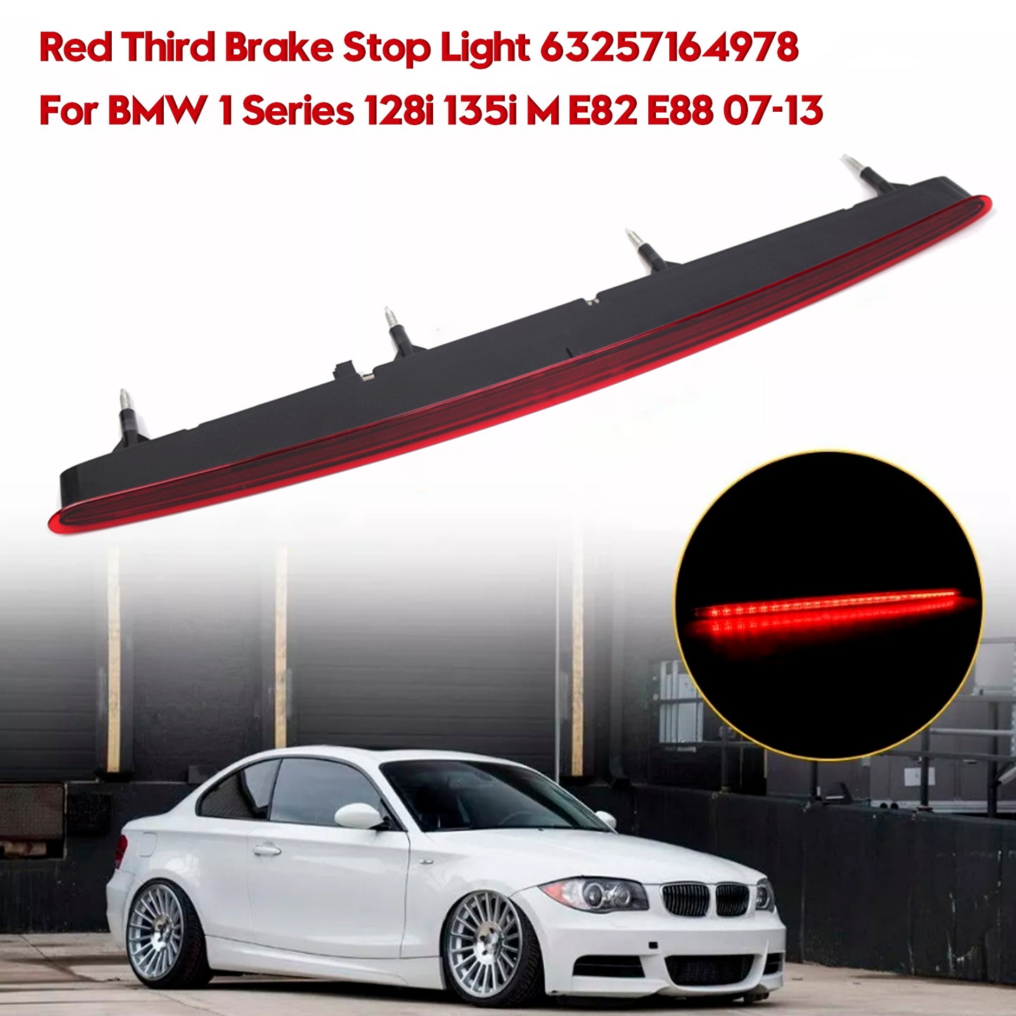 Luce rossa di stop 63257164978 per BMW Serie 1 128i 135i M E82 E88