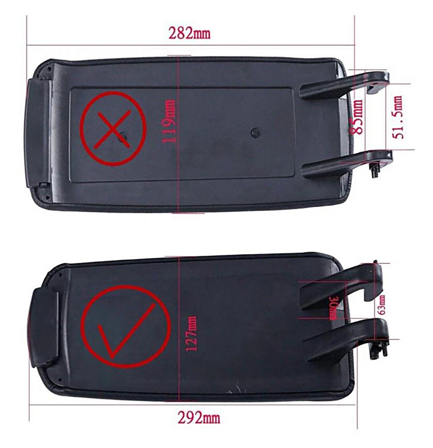 Coperchio della console centrale del bracciolo in pelle grigia Audi A4 B6 B7 2001-2008 8E0864245E