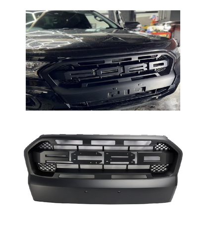 Grila anteriore per Ford Ranger 2015-2019 T7 Bumper Matt Black Ranger Raccer Raptor Style