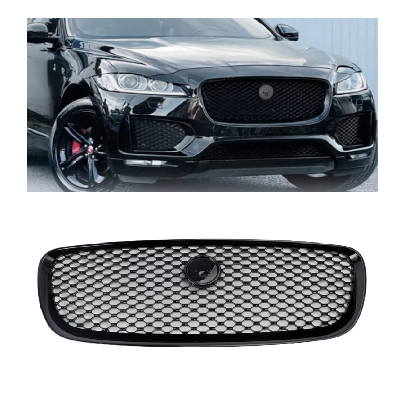 Per JAGUAR F-PACE X761 2016-2020 ABS Griglia paraurti anteriore nera lucida
