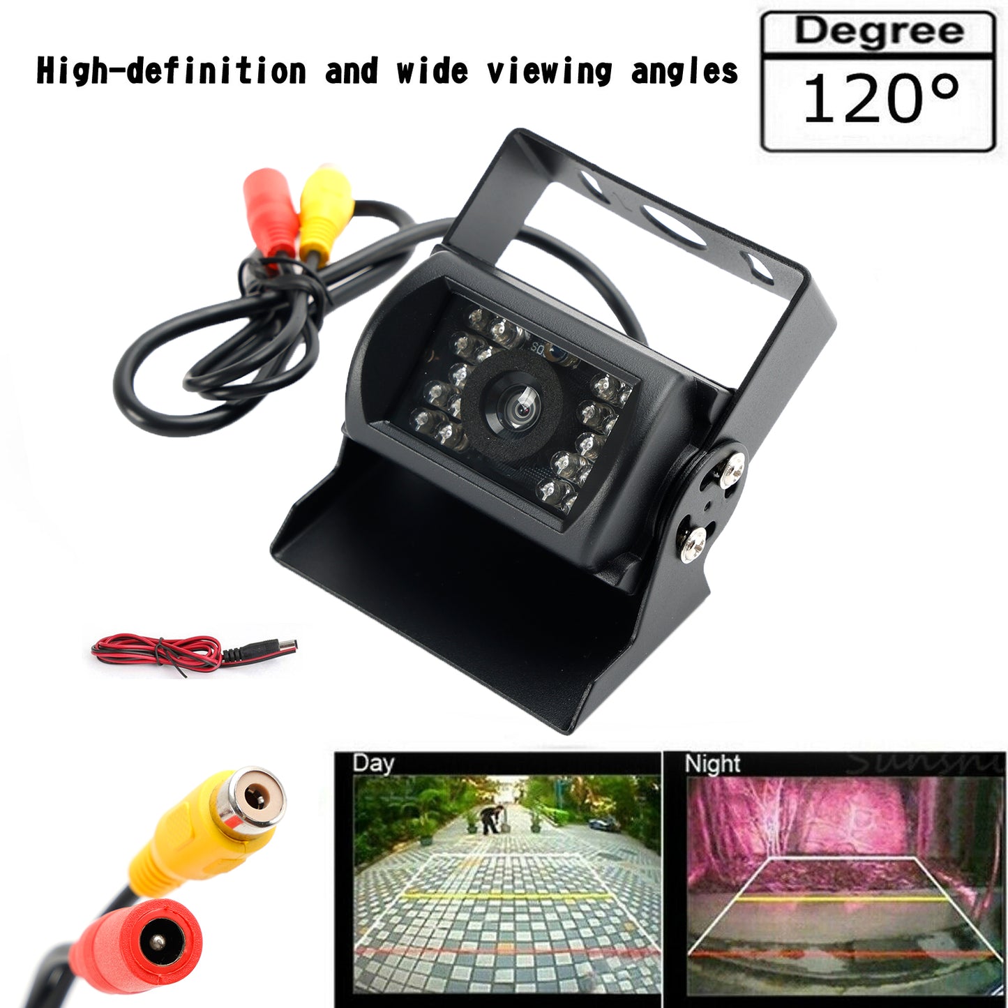18 IR CCD Telecamera per retromarcia per auto Telecamera per retromarcia per impieghi gravosi 12-24V