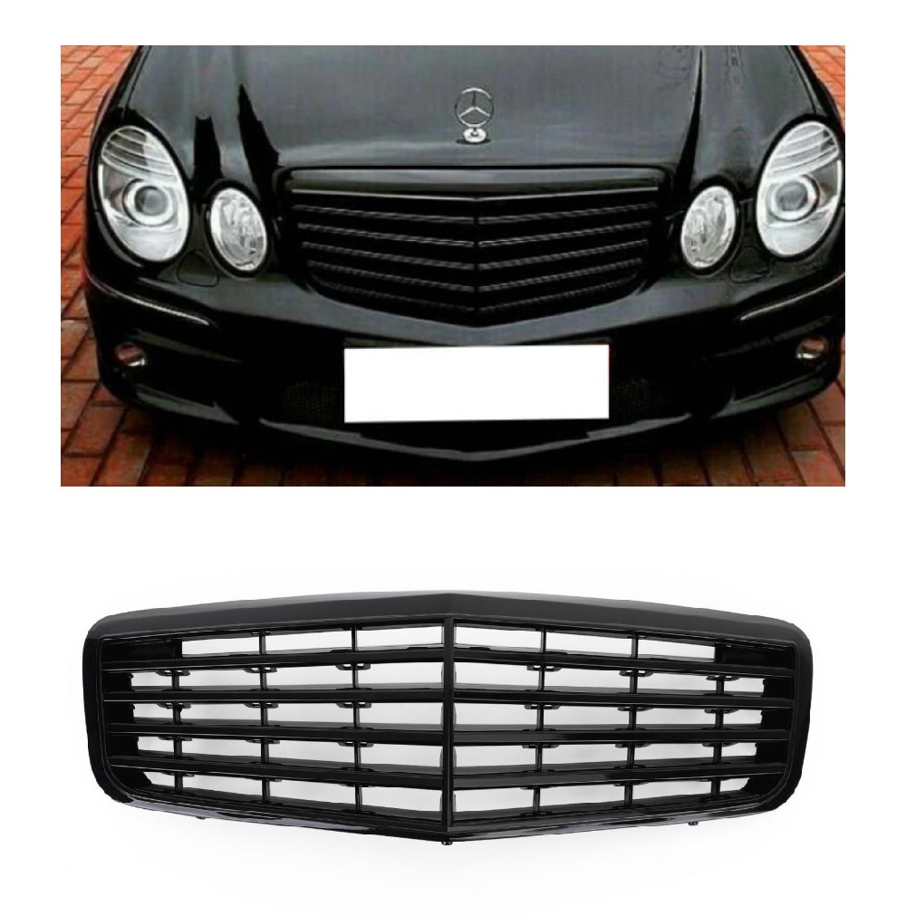 Griglia paraurti anteriore nera lucida per Mercedes W211 E350 E500 2007-2009