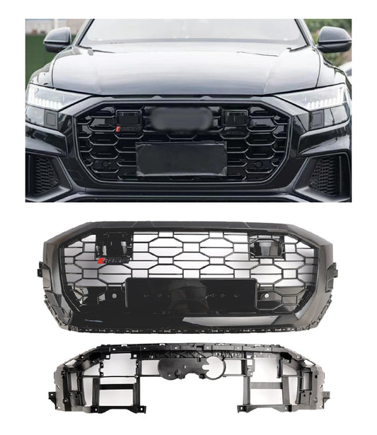 Griglia anteriore a nido d'ape nera lucida Audi Q8/SQ8 RSQ8 Style 2019-2023