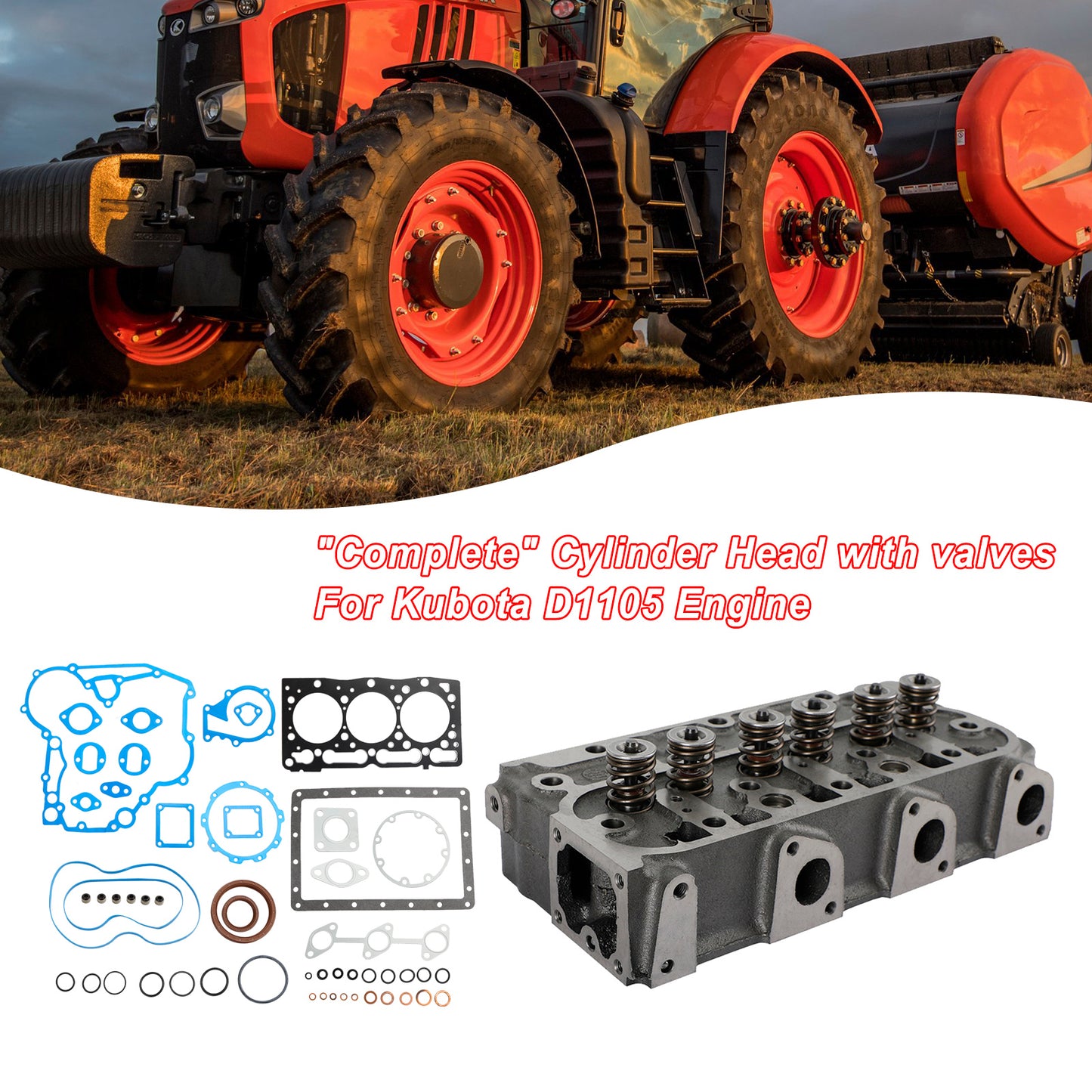Per ESCAVATORE KUBOTA U25S KX41-2S KX41-2 3 cilindri Testata completa + guarnizione