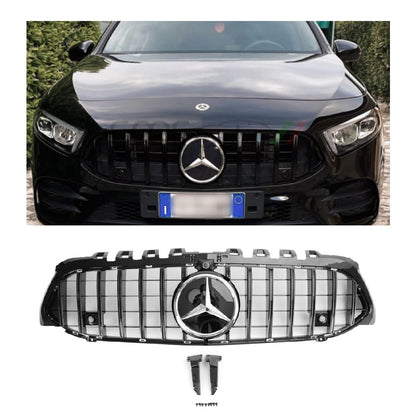 Griglia paraurti anteriore stile GT adatta per Mercedes Benz Classe A W177 2019-2023 nera