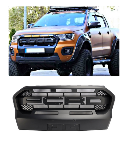 2019-2023 Ford Ranger T8 Ranger Raptor Style Griglia del paraurti anteriore Matt Nero