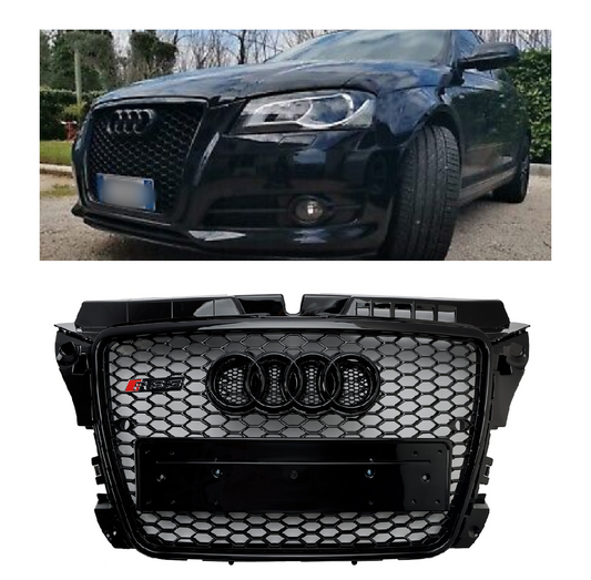 Per 2008-2013 Audi A3 8P RS3 Grill a nido d'ape in stile RS3 per paraurti anteriore