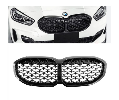 Griglia a rene anteriore Gloss Black Diamond per BMW Serie 1 F40 2019-2024