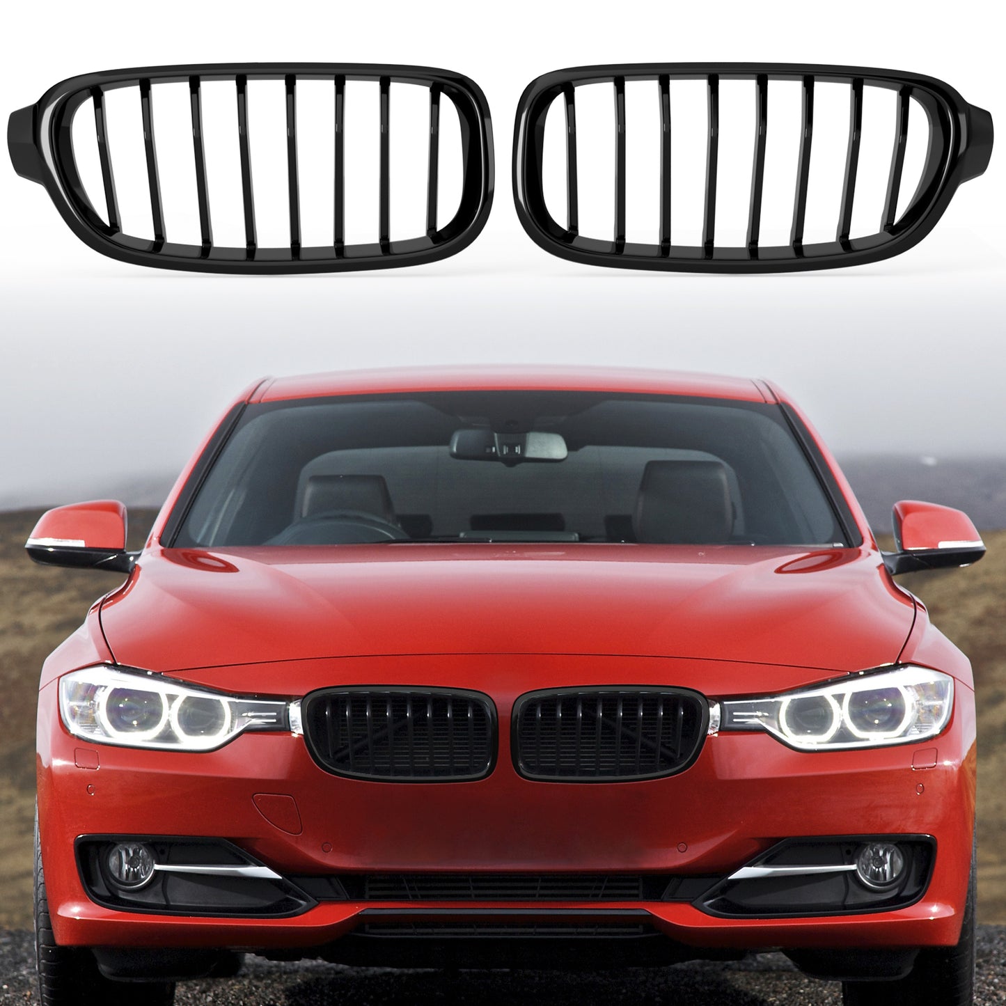 2012-2019 BMW Serie 3 F35 ABS Griglia anteriore a rene nero lucido