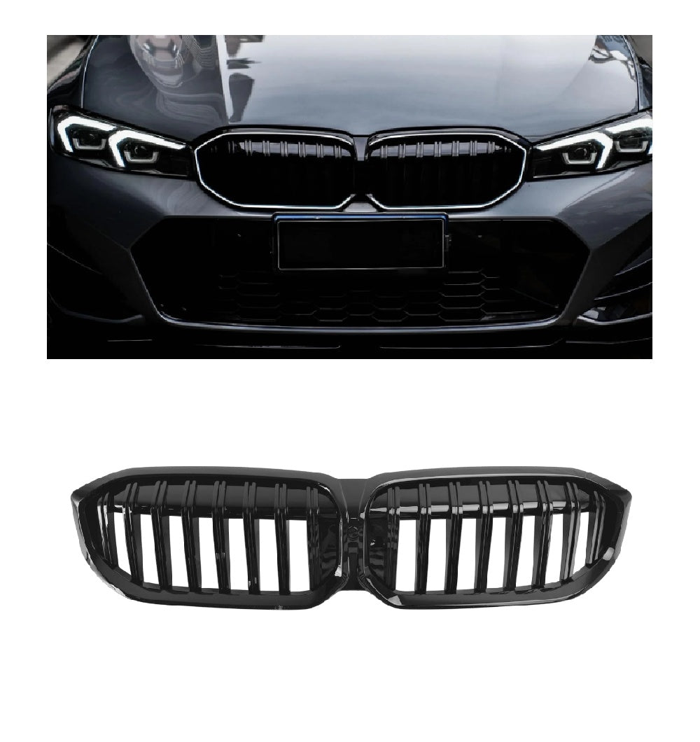 Per BMW Serie 3 G20 G21 G28 320i 330i M340i 2023-2024 Griglia a rene anteriore nera lucida