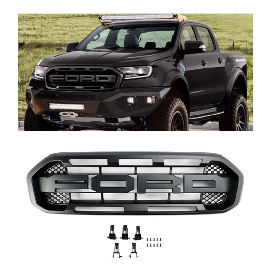 Per 2019-2023 Ford Ranger Raptor Style Griglia paraurti anteriore Nera