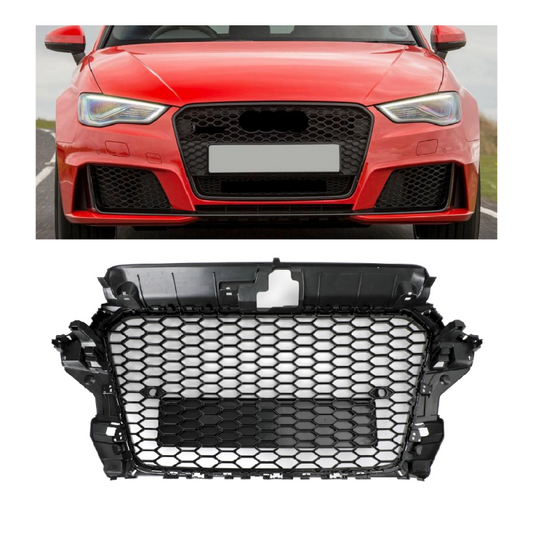 2013-2016 Audi A3 S3 Black RS3 Style Front Hood Henycomb Griglia paraurti Griglia