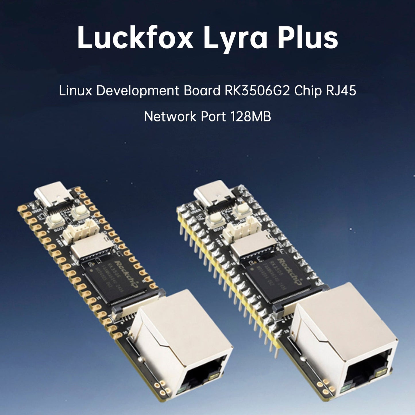 Scheda di sviluppo Linux Luckfox Lyra Plus con chip RK3506G2, porta di rete RJ45 da 128 MB