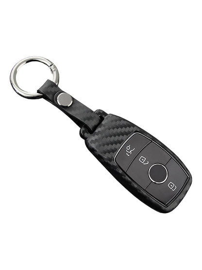 Custodia in silicone e pelle per chiave auto con fibbia per Mercedes-Benz E