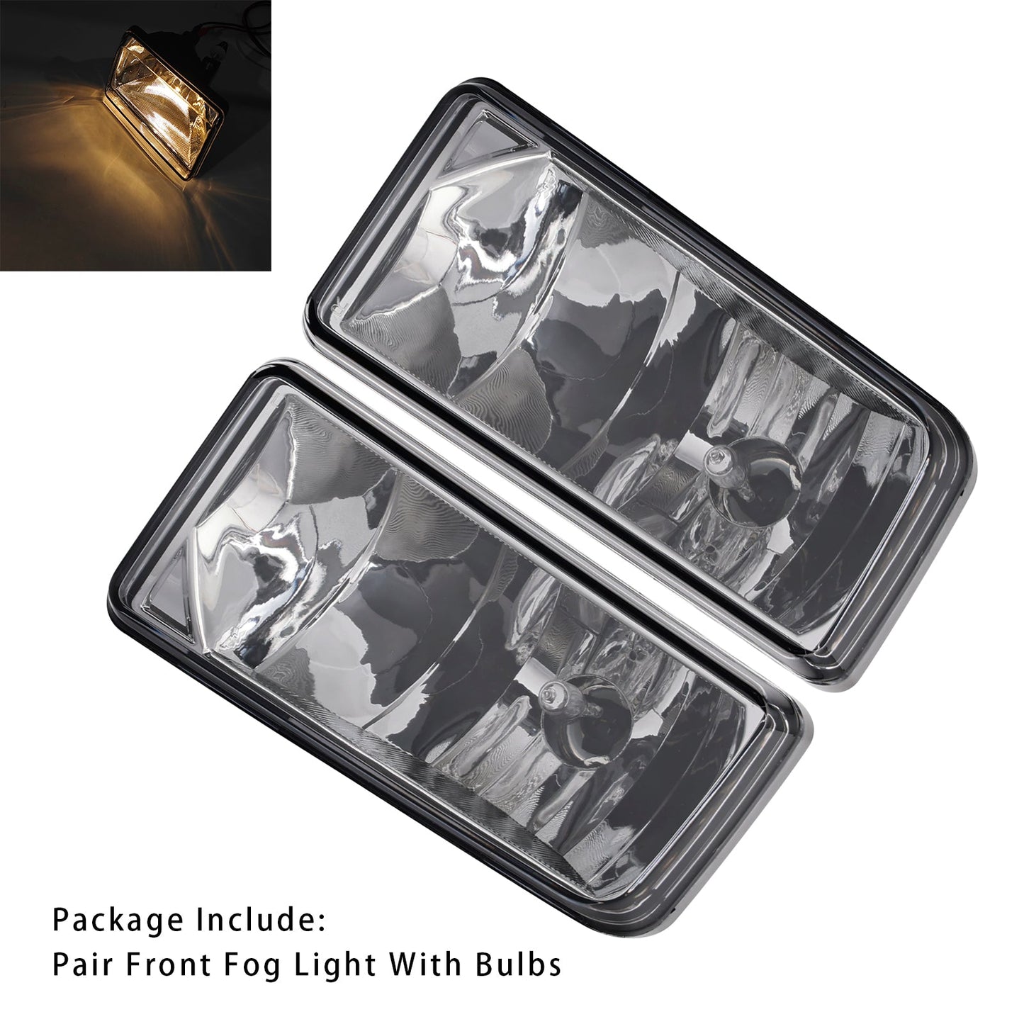Coppia di fari fendinebbia anteriori con lampadine per Chevy Silverado 2007-2013, lenti trasparenti