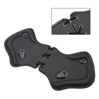 Coppia di protezioni per sella con scudo termico CNC per moto Touring, Softail, Dyna o Sportster dal 1985 al 2017, colore nero e marrone.