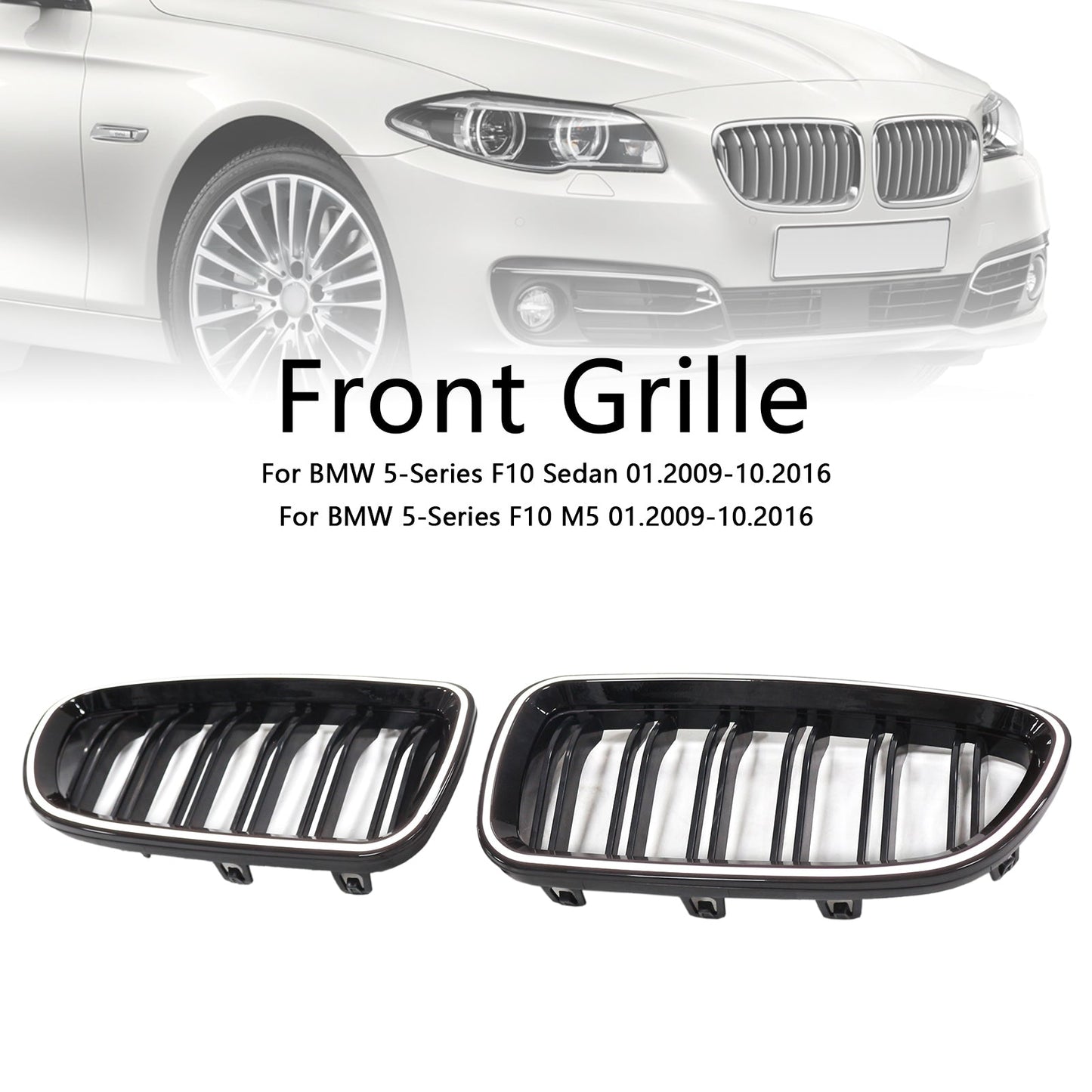 11.2009-02.2017 BMW Serie 5 F11 Touring Rene Paraurti Griglia Griglia Nero Lucido 51137203649 51137203203