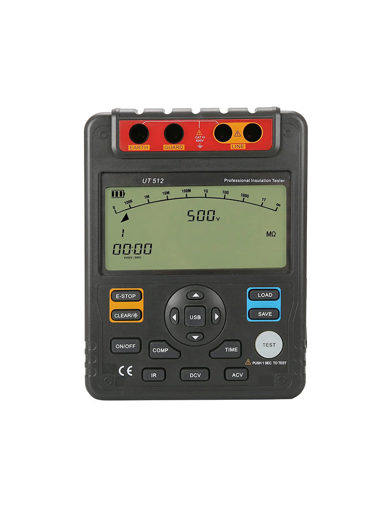 Tester di resistenza di isolamento UT512 Voltmetro con selezione automatica della portata 2500V 100GΩ