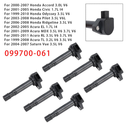Bobine di accensione 6 pezzi per Acura RL 3.5L V6 3.7L V6 2005-2011 099700-061 099700-072